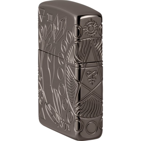 Zippo Armor Wicca Design Black Ice Lighter