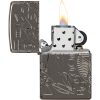 Zippo Armor Wicca Design Black Ice Lighter