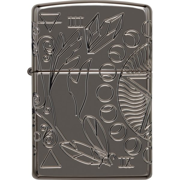 Zippo Armor Wicca Design Black Ice Lighter