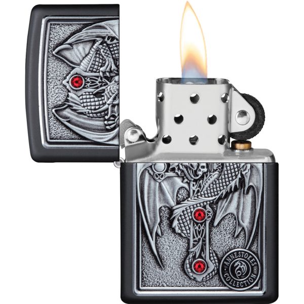 Zippo Winged Dragon Cross Lighter Black Matte