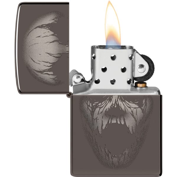 Zippo Screaming Monster Lighter Black Ice