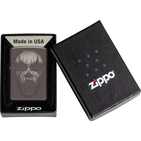 Zippo Screaming Monster Lighter Black Ice