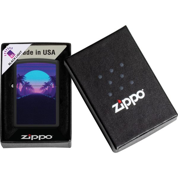 Zippo Sunset Black Light Lighter Black Matte