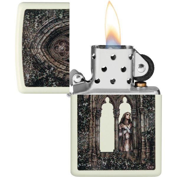 Zippo Victoria Frances Lighter, Glow in the Dark, Boxed
