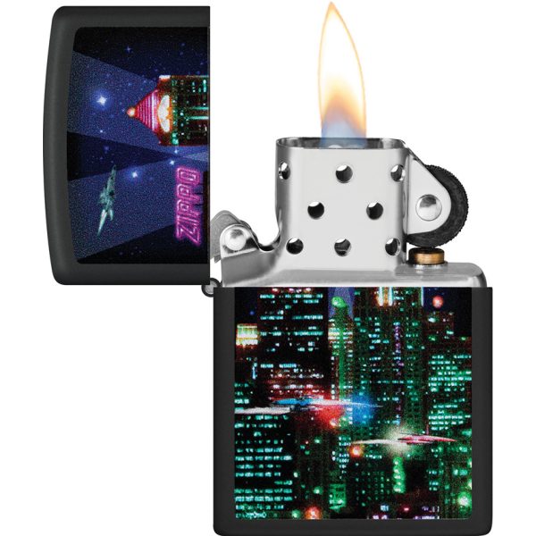 ZO73663_add_02 Zippo Cyber City Design Lighter Black Matte
