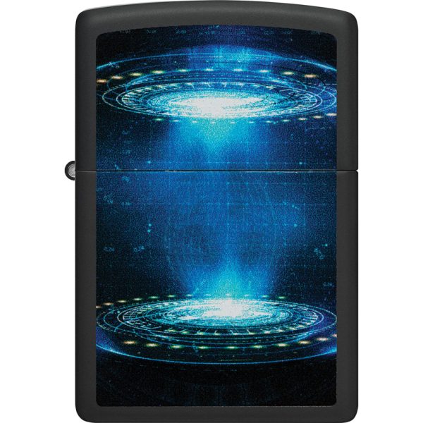 ZO73664_add_03 Zippo UFO Flame Design Blacklight Lighter Black Matte