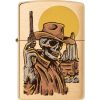 Zippo Cowboy Skull Design Brushed Brass Lighter