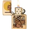 Zippo Cowboy Skull Design Brushed Brass Lighter