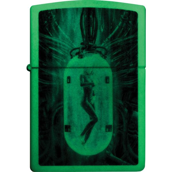 Zippo Woman in Tube Glow in Dark Cream Matte Lighter