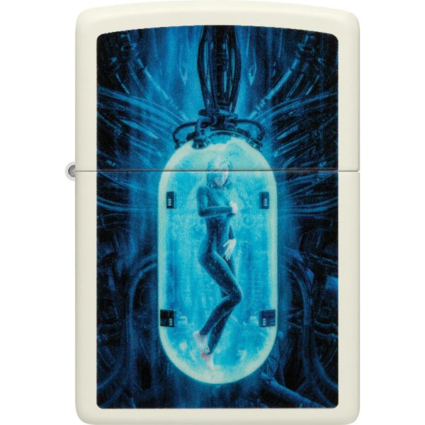 Zippo Woman in Tube Glow in Dark Cream Matte Lighter