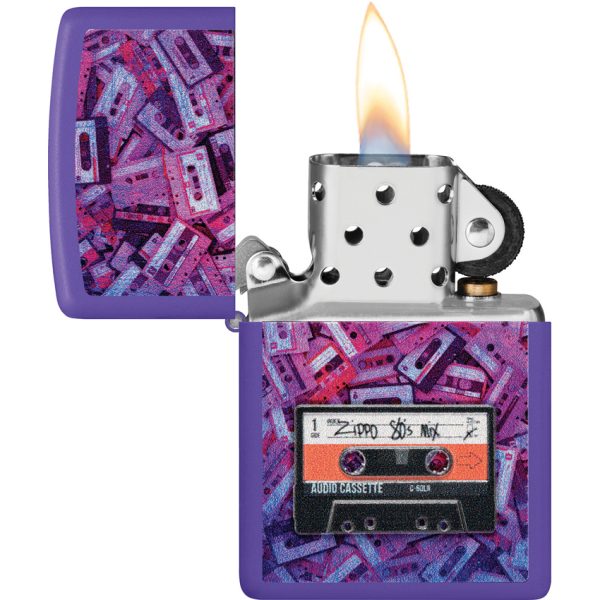 Zippo 80s Cassette Tape Lighter Purple