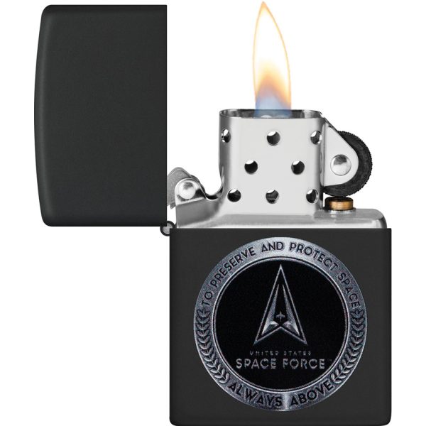 Zippo U.S. Space Force Design Black Matte Lighter