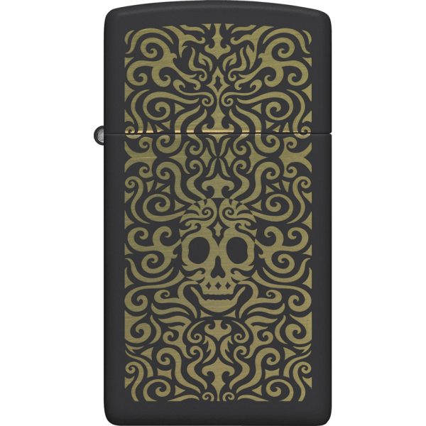 Zippo Skull Filigree Design Black Matte Lighter