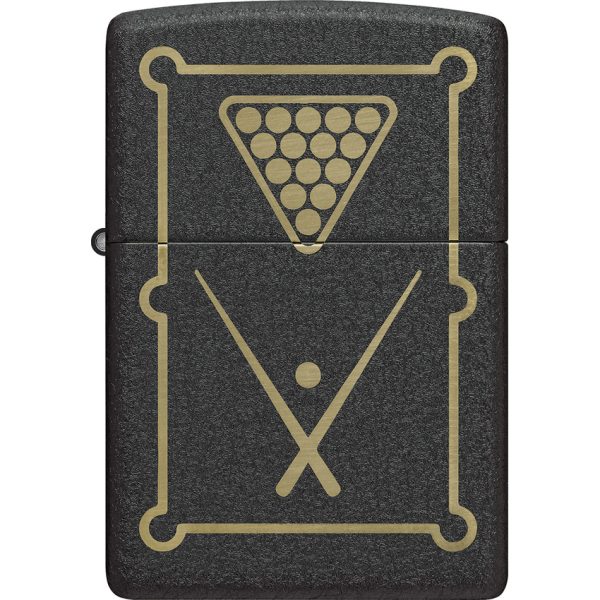 Zippo Billiards Design Black Crackle Lighter