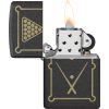 Zippo Billiards Design Black Crackle Lighter