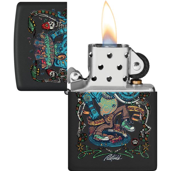 Zippo Rick Rietveld Blacklight Lighter Black Matte