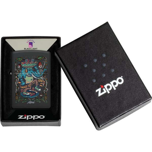 Zippo Rick Rietveld Blacklight Lighter Black Matte