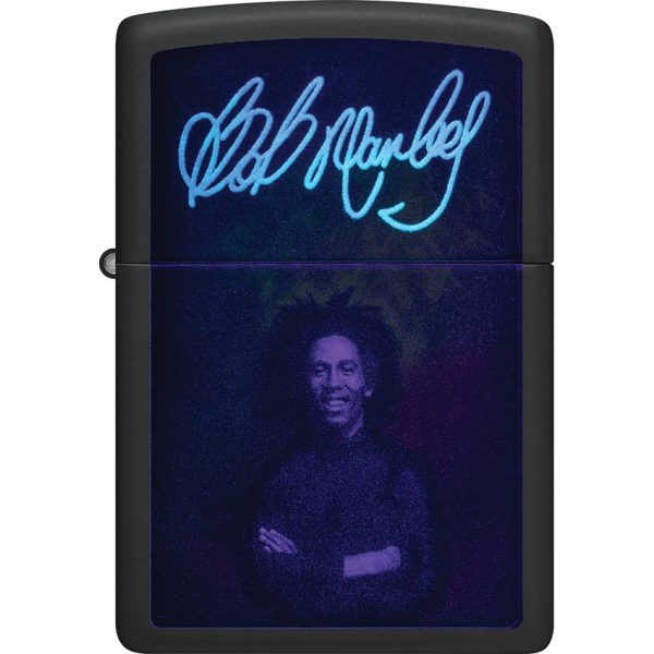 Zippo Bob Marley Lighter Black Matte UV Design