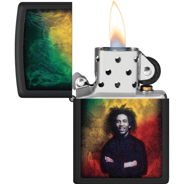Zippo Bob Marley Lighter Black Matte UV Design