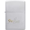 Zippo Love Design Satin Chrome Lighter