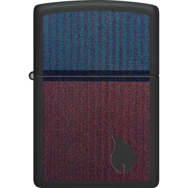 Zippo Color Block Flame Lighter Black Matte