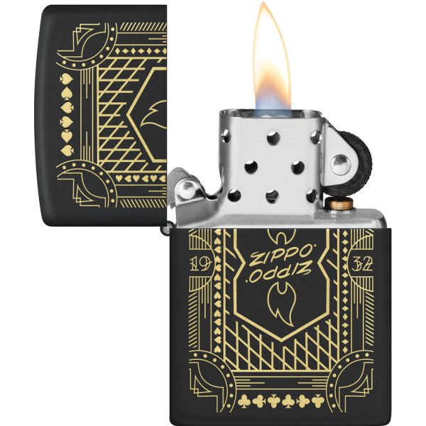 Zippo Lines Design Lighter Black Matte