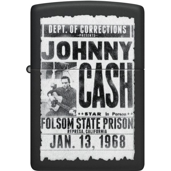 Zippo Johnny Cash Lighter, Black Matte, Boxed