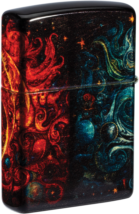 Zippo Spiritual Sun and Moon Tumbled Brass Lighter
