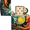 Zippo Spiritual Sun and Moon Tumbled Brass Lighter