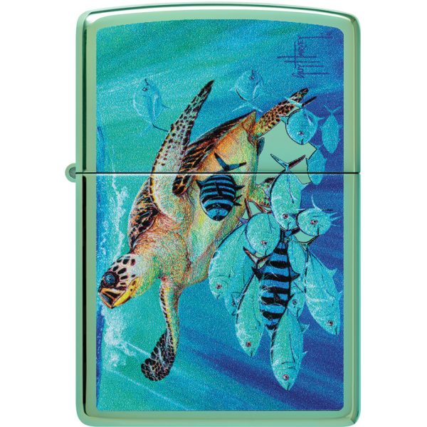 Zippo Guy Harvey Turtle High Polish Green Lighter