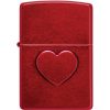 Zippo Stamped Heart Lighter Candy Apple Red