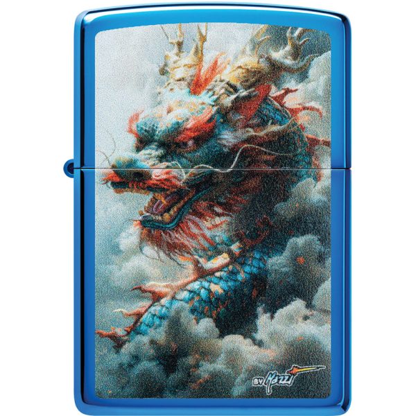 Zippo Mazzi Dragon Lighter High Polish Blue
