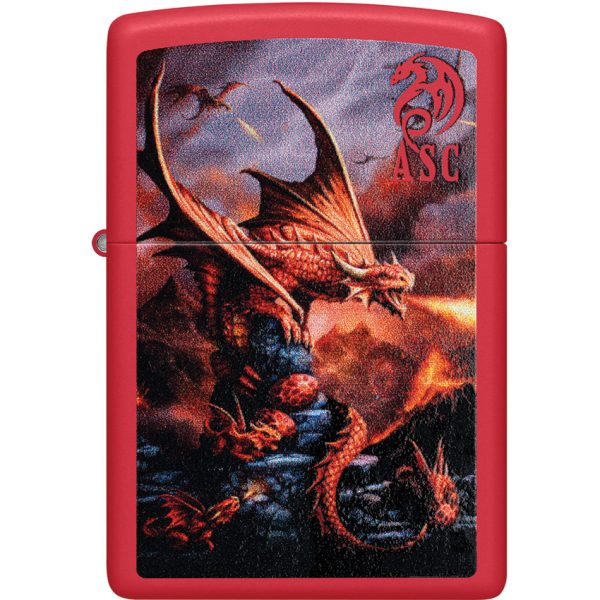 Zippo Anne Stokes Dragon Lighter Red Matte