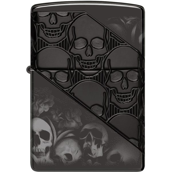 Zippo Skull Collage Armor High Polish Black Lighter