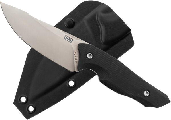 ZA-PAS Knives Ninja Fixed Blade 3.63" D2 Steel Black G10 w/ Sheath