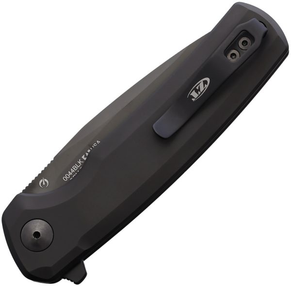 Zero Tolerance 0044 Button Lock Folding Knife Black Ti 3.25"
