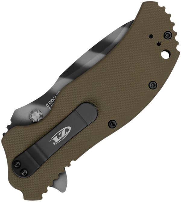 ZT0350OLTS_add_01 Zero Tolerance Assisted Opening Folding Knife MagnaCut 3.5" OD Green