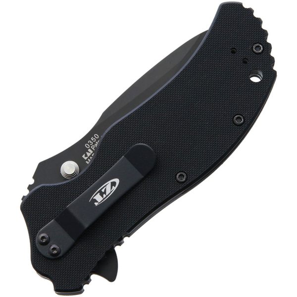 ZT0350TR_add_01 Zero Tolerance Assisted Opening Linerlock Folding Knife Black G10 Tritium