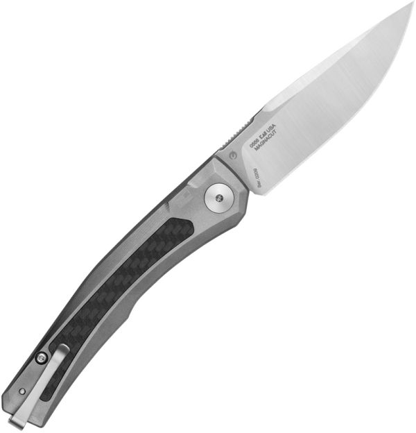 Zero Tolerance 0556 Automatic Button Lock Folding Knife Gray Ti/CF