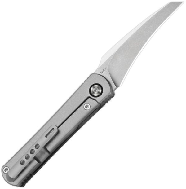 Kizer Cutlery Feist 2 Framelock Folding Knife Gray Titanium 2.88"