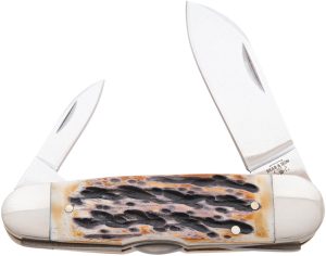 Bear & Son Piranha Lockback 4" India Stag Bone Folding Knife