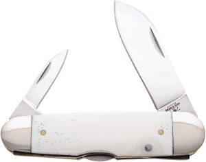 Bear & Son Piranha Folding Knife 4" White Bone Mirror 440SS