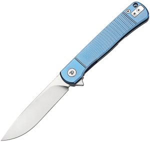 Dreamtech Framelock Ti Blue Folding Knife 3" VG-10 Satin