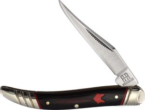 RR2296.jpg Rough Rider Red Fox Mini Toothpick Folding Knife Black and Red Micarta