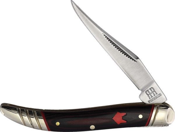 Rough Rider Red Fox Mini Toothpick Folding Knife Black and Red Micarta
