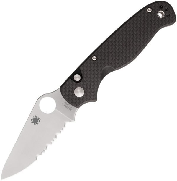Spyderco ButtonUp Button Lock Folding Knife 3.25" Satin Partially Serrated