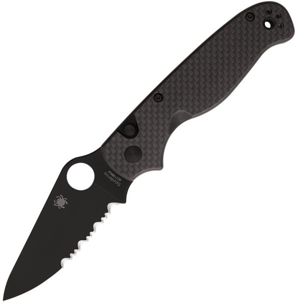 Spyderco ButtonUp Button Lock Folding Knife 3.25" Black Oxide