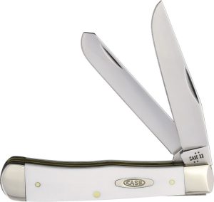 CA06779.jpg Case Cutlery Trapper Folding Knife White Smooth Carbon Steel Mirror Finish