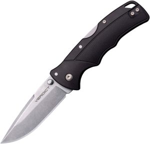 Cold Steel Verdict Lockback Folding Knife 3" 4116 Satin Blade Black GFN Handle