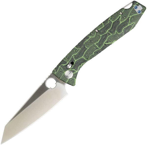 Daggerr Knives Alligator DH Crossbar 4.25" CPM MagnaCut Black/Green G10 Folding Knife